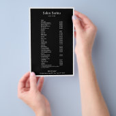 シンプル黒美しいサロンサービスメニュー チラシ (ハンドル)