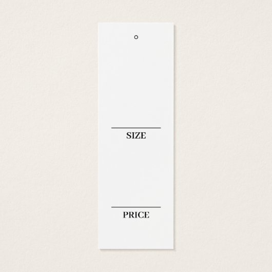 シンプル黒衣のぶら下がった表示価格カード (裏面)