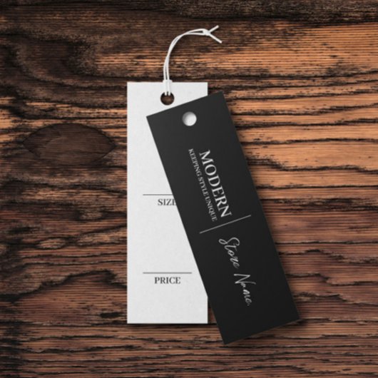 シンプル黒衣のぶら下がった表示価格カード