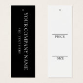 シンプル黒衣のぶら下がった表示価格カード (正面&裏面)