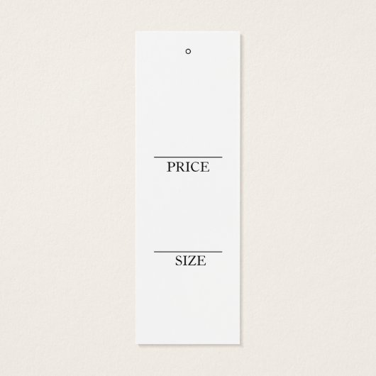 シンプル黒衣のぶら下がった表示価格カード (裏面)
