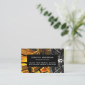 シンプル黒財務顧問フォト名刺 名刺 (スタンド正面)