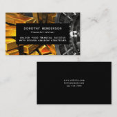 シンプル黒財務顧問フォト名刺 名刺 (正面/裏面)