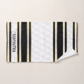 シンプル黒金ゴールドと白の幾何学的な背景 バスタオルセット (ハンドタオル)