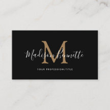 シンプル黒金ゴールドスクリプトタイポグラフィモノグラム