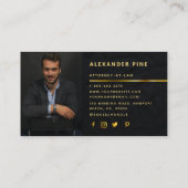 シンプル黒金ゴールドプロフェッショナル写真法事業 名刺 (裏面)