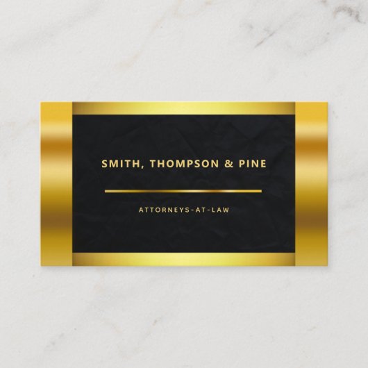 シンプル黒金ゴールドプロフェッショナル写真法事業 名刺 (正面)