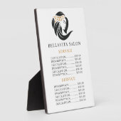 シンプル黒金ゴールドヘアサロンロゴサービス価格 フォトプラーク (側面)