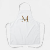 シンプル黒金ゴールドモノグラムエレガントスフェミニンクリプト エプロン (正面)