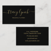 シンプル黒金ゴールド手書き書道 名刺 (正面/裏面)