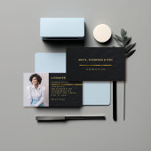 シンプル黒金ゴールド線企業のモダン写真 名刺