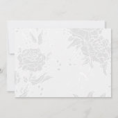 シンプル黒金ゴールド銅エレガントフローラ結婚ズ 招待状 (裏面)