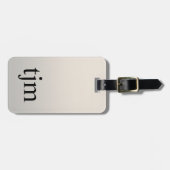 シンプル黒銀モノグフェイクラム ラゲッジタグ (正面横)