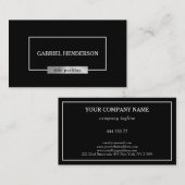 シンプル黒銀組み合わせ名刺 名刺 (正面/裏面)