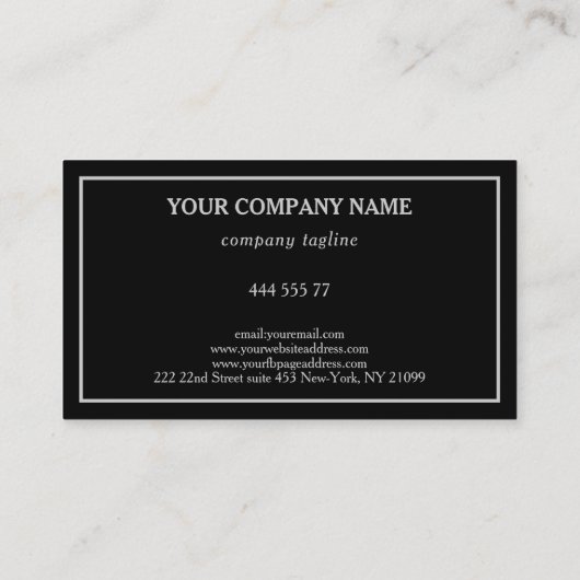 シンプル黒銀組み合わせ名刺 名刺 (裏面)