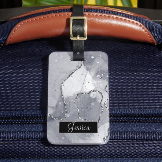 シンプル黒銀 ラゲッジタグ (正面インサイチュ2)