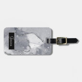 シンプル黒銀 ラゲッジタグ (正面横)