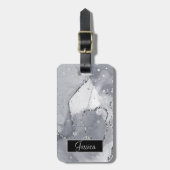 シンプル黒銀 ラゲッジタグ (正面縦)