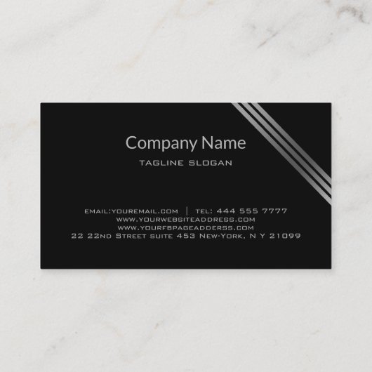 シンプル黒銀 名刺 (裏面)