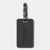 シンプル黒革と象 ラゲッジタグ (裏面縦)