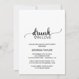 シンプル黒飲恋バチェロレッテ 招待状