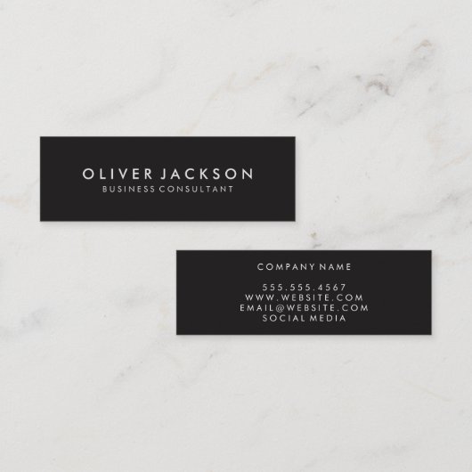 シンプル黒 スキニー名刺 (正面/裏面)