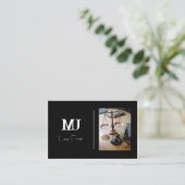 シンプル黒 名刺 (スタンド正面)