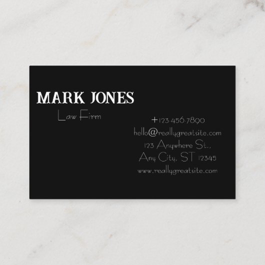 シンプル黒 名刺 (裏面)