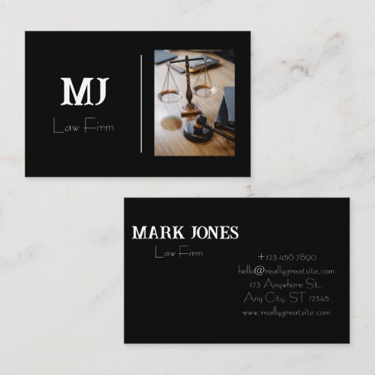 シンプル黒 名刺 (正面/裏面)