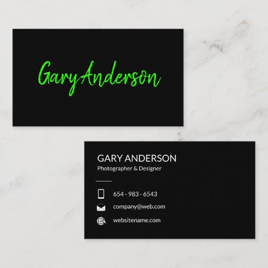 シンプル黒 名刺 (正面/裏面)