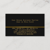 シンプル黒 |金ゴールドプロフェッショナルコンサルティング写真 名刺 (裏面)