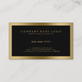 シンプル黒Whit金ゴールド枠 名刺 (裏面)