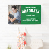 シンプル1フォトグリーン卒業バナー 横断幕 (インサイチュ)