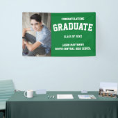 シンプル1フォトグリーン卒業バナー 横断幕 (トレードショー)