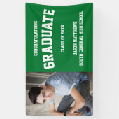 シンプル1フォトグリーン卒業バナー 横断幕 (縦)