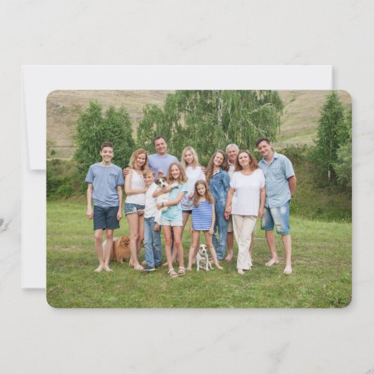 シンプル1フォトファミリー懇親会白黒 招待状 (裏面)