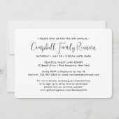 シンプル1フォトファミリー懇親会白黒 招待状 (正面)