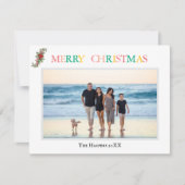 シンプル1フォトメカラフルリークリスマス シーズンカード (正面)