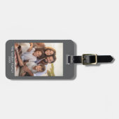 シンプル1写真テンプレート – グレイ縁どと文字 ラゲッジタグ (正面横)