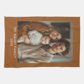 シンプル1写真テンプレート – 暖色縁ど-文字 キッチンタオル (横)