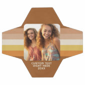 シンプル1写真テンプレート – 暖色縁ど-文字 サッカーボール (フラット)