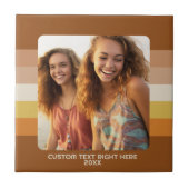 シンプル1写真テンプレート – 暖色縁ど-文字 タイル (正面)