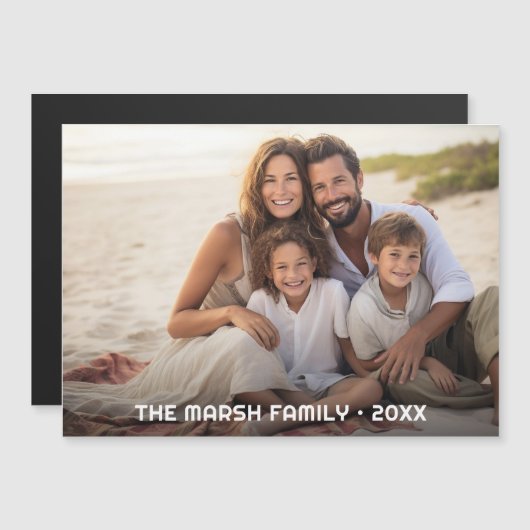 シンプル1写真フルカバレッジ – Chunky文字オーバーレイ (正面/裏面)