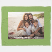 シンプル1写真フルカバレッジ – Chunky文字オーバーレイ フリースブランケット (正面(横))