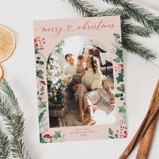 シンプル1家族カップル写真クリスマスカード シーズンカード