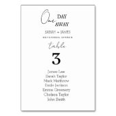 シンプル1日遠くに結婚表 テーブルナンバー (裏面)