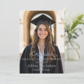 シンプル1枚のカスタム写真の卒業発表 招待状 (スタンド正面)