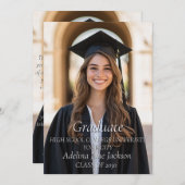 シンプル1枚のカスタム写真の卒業発表 招待状 (正面/裏面)
