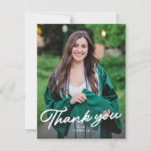 シンプル1枚の写真の卒業 サンキューカード (正面)