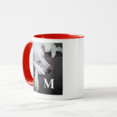 シンプル1枚の写真メリー平和なクリスマスかわいい犬 マグカップ (正面左)